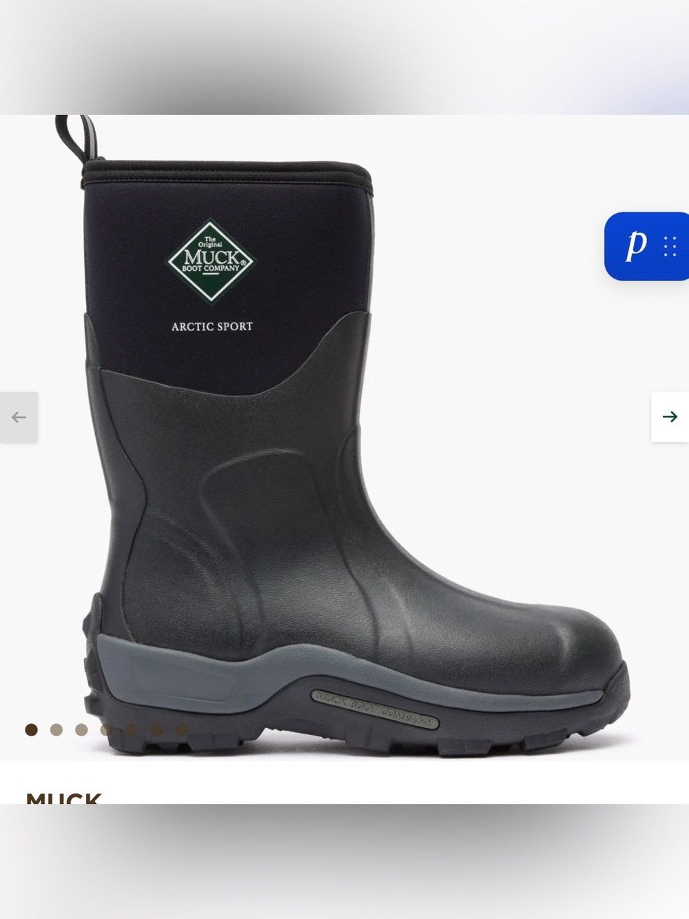 The Original Muck Boot Company- Men's Arctic Sport Mid Waterproof Boot Size 12